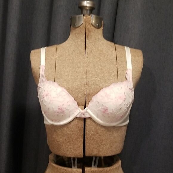 Vintage Wonder bra with padded embroider 34B baige and pink NWOT - Picture 1 of 8